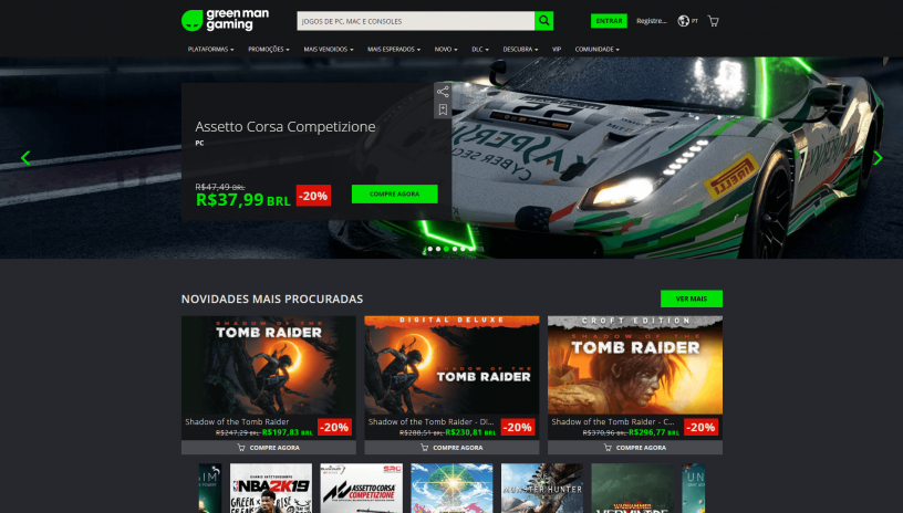 Green Man Gaming  Compre jogos, game keys e jogos digitais para PC agora