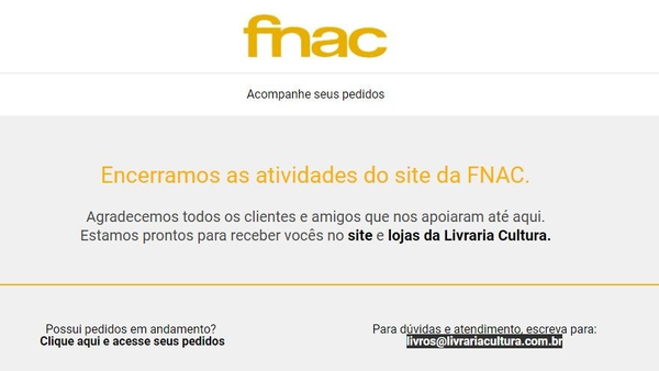 Com fim do site, Fnac encerra suas atividades no Brasil