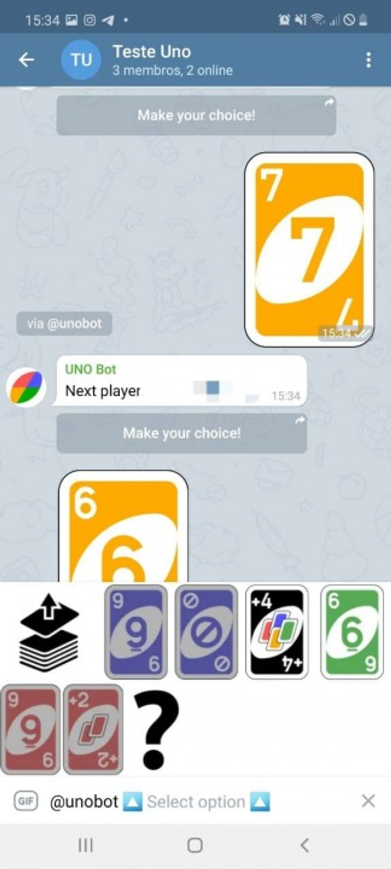 Como jogar Uno no Telegram