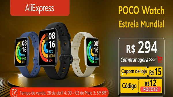 Poco F4 GT e Poco Watch estão disponíveis no Aliexpress com preços especiais
