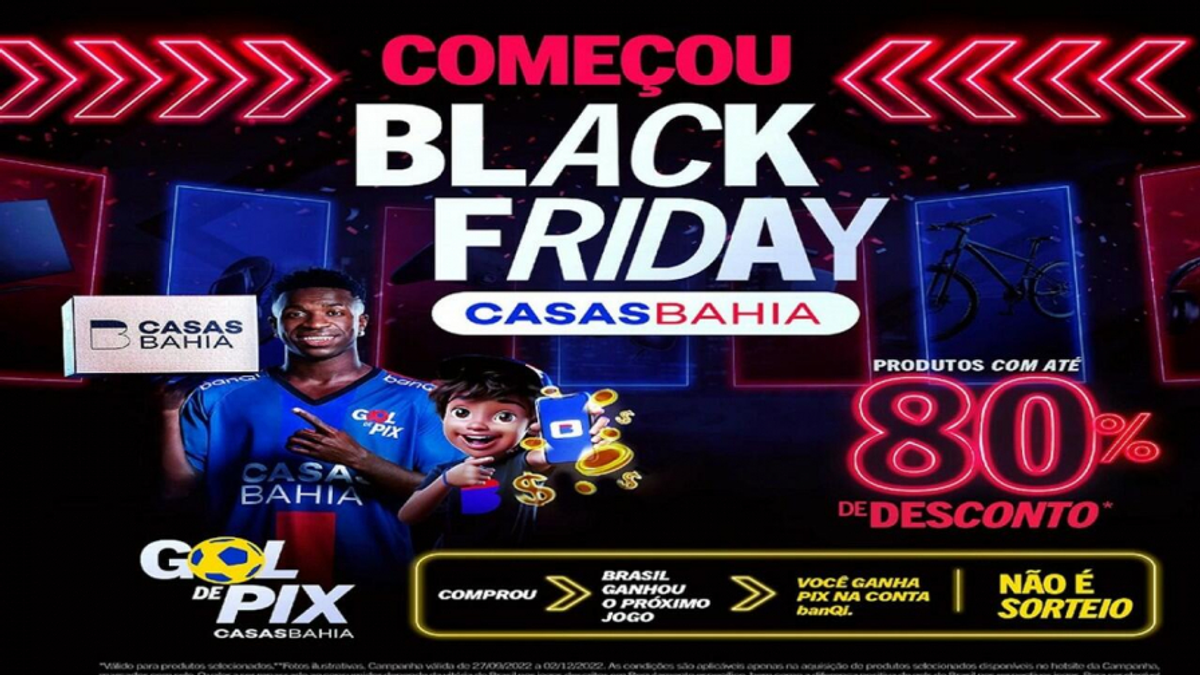 Black Friday Casas Bahia: mais de 1.600 ofertas com até 80% de