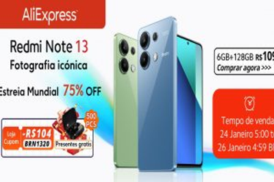 Capa do artigo Linha Redmi Note 13 chega ao Aliexpress com até 70% OFF e frete grátis
