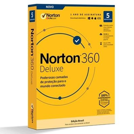 Imagem da oferta Antivírus Norton 360 Deluxe para 5 Dispositivos - 1 Ano de Assinatura