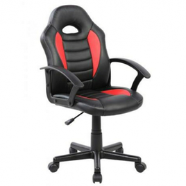 Imagem da oferta Cadeira Gamer Kids Pel-9353 em Couro PU Preta e Vermelha - Pelegrin