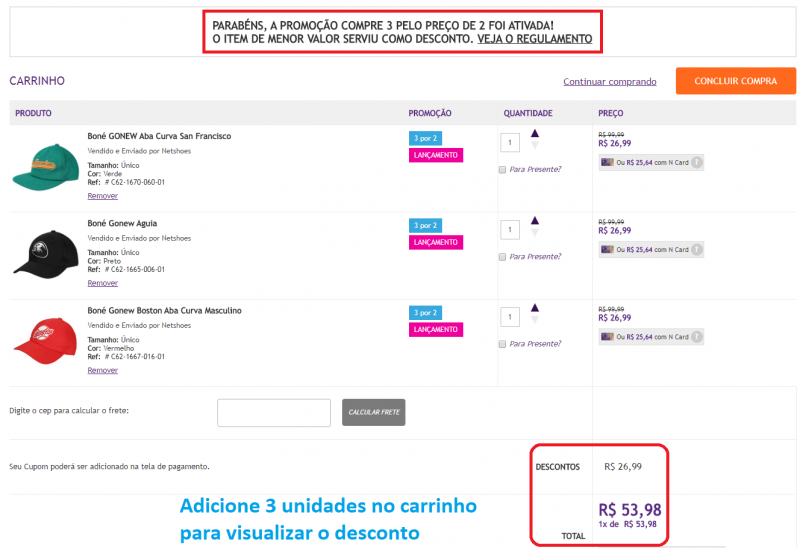 leve 3 pague 2 netshoes